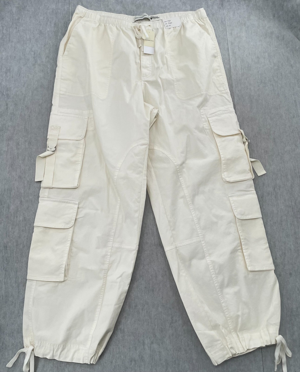 Abercrombie & Fitch Pants Womens Large Ivory High Rise Baggy Cargo Ladies L NEW